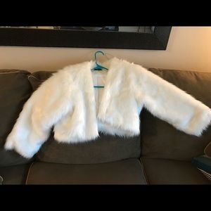 Shein faux fur winter white coat